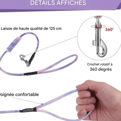 DOWNYPAWS - Harnachement et laisse pour chat s