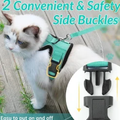 DOWNYPAWS - Harnais et laisse réfléchissants pour chat s