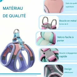 DOWNYPAWS - Harnais pour chat avec laisse et doublure réfléchissante m