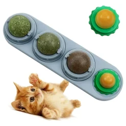 DOWNYPAWS - Jouet à mâcher pour chaton: comestible avec balle amovible, herbe à chat, jouet mural