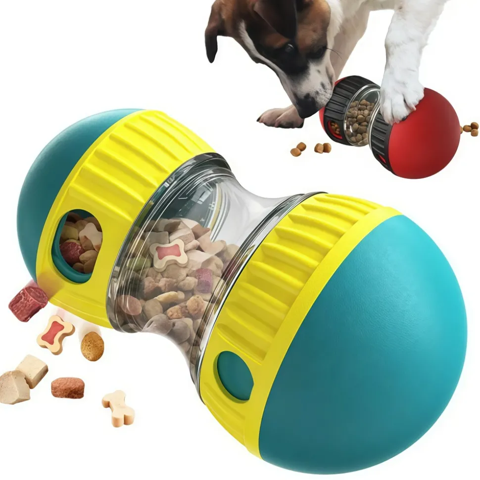 DOWNYPAWS - Jouet éducatif puzzle alimentaire balle roulante : gamelle pour chien et chiot à alimentation lente