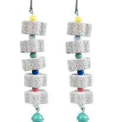 DOWNYPAWS - Jouet mâcher perroquet lot 2 avec cloche