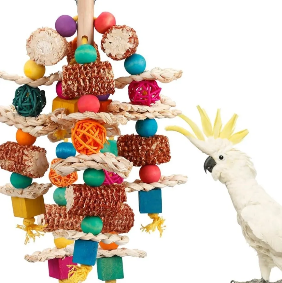 DOWNYPAWS - Jouet mâcher perroquet en maïs couleur