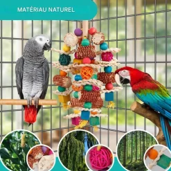 DOWNYPAWS - Jouet mâcher perroquet en maïs couleur