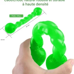 DOWNYPAWS - Jouets à mâcher pour chiens- forme d'os -grand verthygiène dentaire