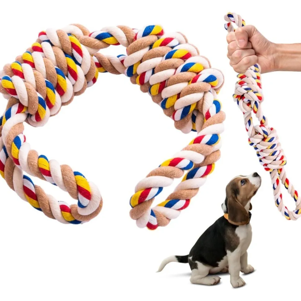DOWNYPAWS - Jouets en corde, corde de 40 cm pour chiens de petite et moyenne taille, jouet durable à mâcher et nettoyant les dents