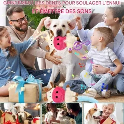 DOWNYPAWS - Jouets en peluche pour chiens-forme de vachejouets à mâcher - 22 x 15 cm