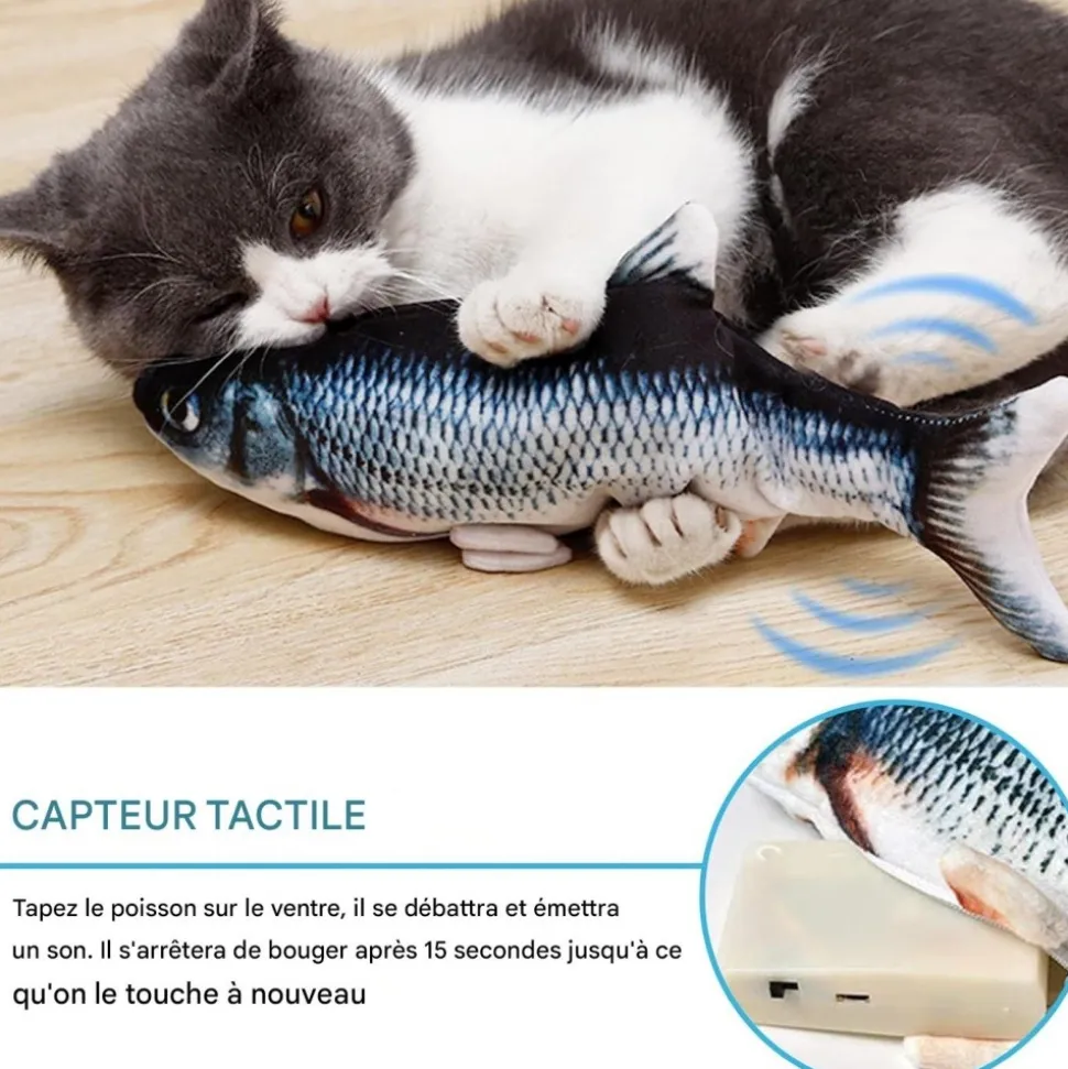 DOWNYPAWS - Jouets interactifs pour chats-jouet électrique en forme de poisson