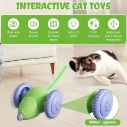 DOWNYPAWS - Jouets pour chats-jouet automatique souris pour chat-souris verte