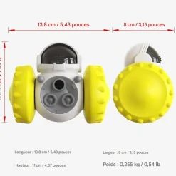 DOWNYPAWS - Jouets pour chiens-fuite de nourriture-forme de roue de gobelet jaune