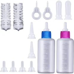 DOWNYPAWS - Kit biberon pour chat mangeoire 2 pièces avec tétines