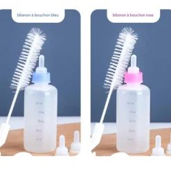 DOWNYPAWS - Kit biberon pour chat mangeoire 2 pièces avec tétines