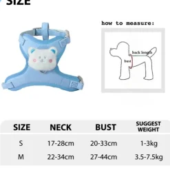 DOWNYPAWS - Laisse réglable pour chat - 1.2m, bleu