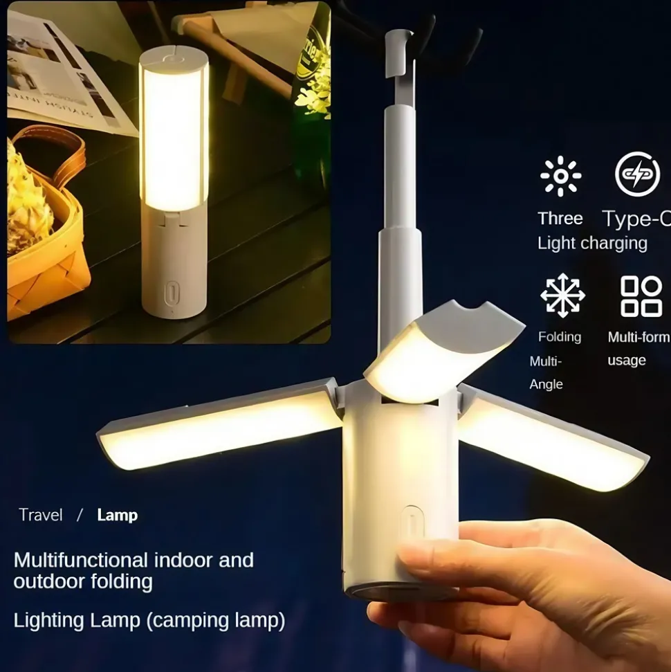 DOWNYPAWS - Lampe de camping pliable multifonction : lanterne d'ambiance tente portative