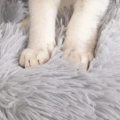 DOWNYPAWS - Lit en peluche et feutre rond pour chiens et chats - huit couleurs envoyées au hasard