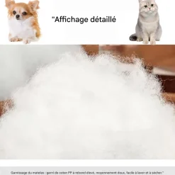 DOWNYPAWS - Lit pour chat à rayures bleues- détachable et portable 55 x 40 x 30 cm