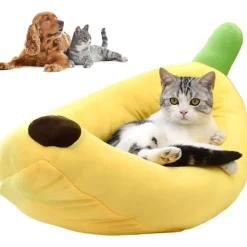 DOWNYPAWS - Lit pour chat en forme de banane-70*40*13cm
