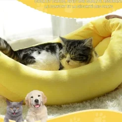 DOWNYPAWS - Lit pour chat en forme de banane-70*40*13cm