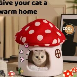 DOWNYPAWS - Lits Pour Chat En Forme De Champignon, Vache Et Chocolat