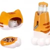 DOWNYPAWS - Lot accessoires hamster - abreuvoir céramique, mangeoire, cachette