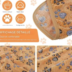 DOWNYPAWS - Lot de 2 couverture pour chats et chiens-beige + marron - taille s 40*60cm