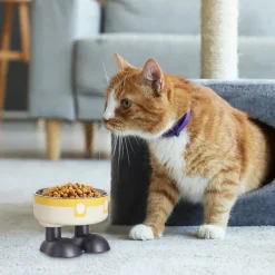 DOWNYPAWS - Mangeoire hauteur ergonomique - acier inoxydable jaune