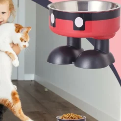 DOWNYPAWS - Mangeoire hauteur ergonomique - acier inoxydable rouge