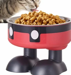 DOWNYPAWS - Mangeoire hauteur ergonomique - acier inoxydable rouge