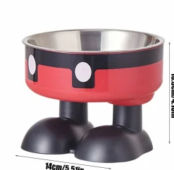 DOWNYPAWS - Mangeoire hauteur ergonomique - acier inoxydable rouge