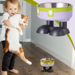 DOWNYPAWS - Mangeoire hauteur ergonomique - acier inoxydable vert