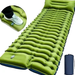 DOWNYPAWS - Matelas gonflable pliable pour extérieur: résistant à l'eau et aux rayures facile à transporter et gonflable à pied