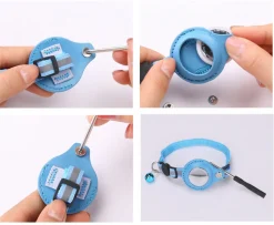 DOWNYPAWS - Modèles compatibles airta - collier anti-perte pour chat bleu