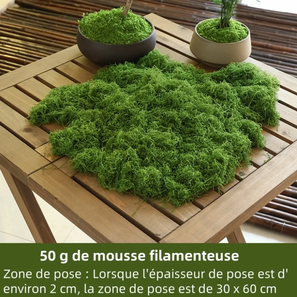 DOWNYPAWS - Mousse artificielle à grains fins pour gazon en pot 50 g vert foncé