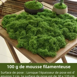 DOWNYPAWS - Mousse artificielle à grains fins pour gazon en pot 100 g vert foncé