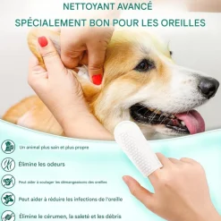 DOWNYPAWS - Nettoyantes pour oreilles de chienlingettes
