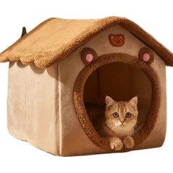 DOWNYPAWS - Niche Amovible Et Lavable Pour Animaux De Compagnie, Adaptée Aux Chats