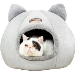 DOWNYPAWS - Panier pour chat-lit pour chat- forme de chat gris-l 36 x 36 x 36 cm