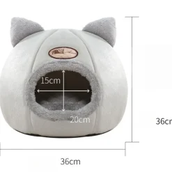 DOWNYPAWS - Panier pour chat-lit pour chat- forme de chat gris-l 36 x 36 x 36 cm