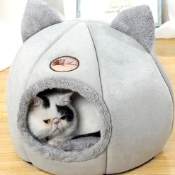 DOWNYPAWS - Panier pour chat-lit pour chat- forme de chat gris-l 36 x 36 x 36 cm