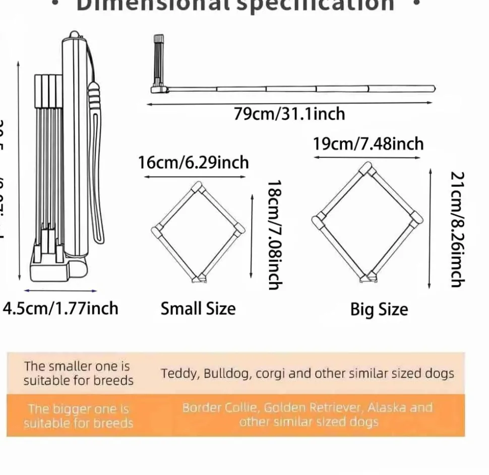 DOWNYPAWS - Pelle à crottes de chien pliable à long manche