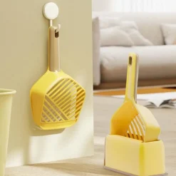 DOWNYPAWS - Pelle à litière pour chat-costume jaune- avec socle