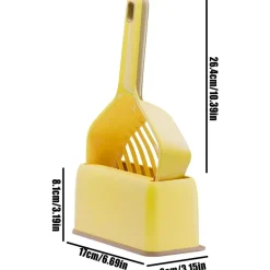 DOWNYPAWS - Pelle à litière pour chat-costume jaune- avec socle