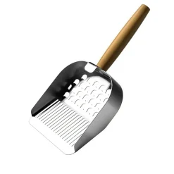 DOWNYPAWS - Pelle à litière pour chat en acier inoxydable - haute qualité-écologique-antiadhésive-portable-avec poignée antidérapante