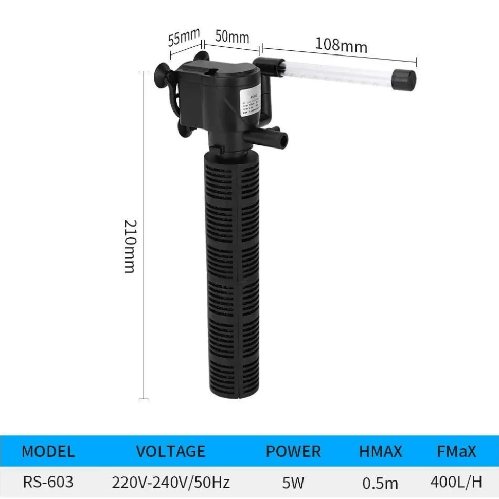 DOWNYPAWS - Petit aquarium 3 en 1 avec filtre intégré