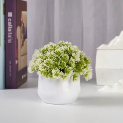DOWNYPAWS - Plantes vertes artificielles en pot fleurs artificielles komatsu blanches