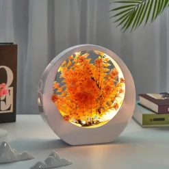 DOWNYPAWS - Plantes vertes artificielles fleurs en plastique créatives avec décoration de bureau lumineuse