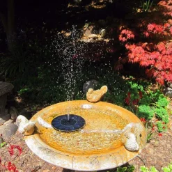 DOWNYPAWS - Pompe à eau solaire ronde pour fontaine d'extérieur