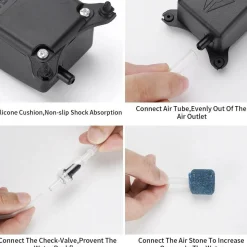 DOWNYPAWS - Pompe à oxygène à réduction de bruit pour petit aquarium