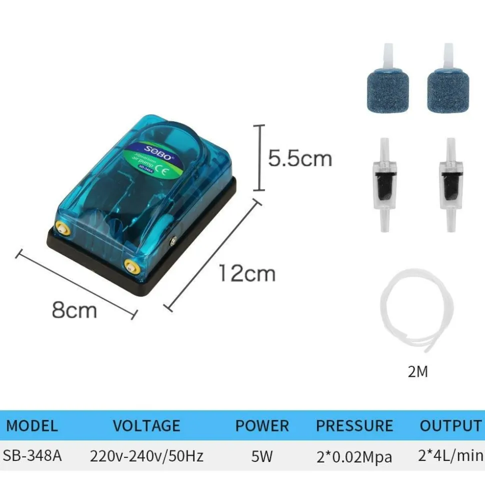 DOWNYPAWS - Pompe d'aération silencieuse et transparente pour aquarium