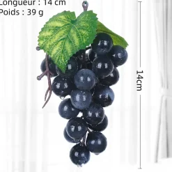 DOWNYPAWS - Raisins artificiels très réalistes 24 pièces noir * 3